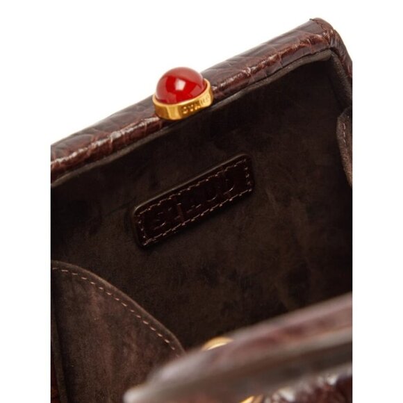 💕STAUD💕 Kenny Bag Brown Crocodile Embossed - Picture 13 of 16